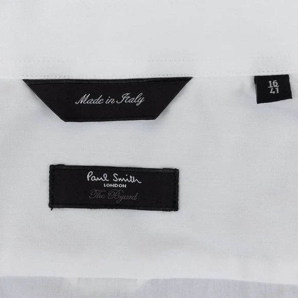 Paul Smith Tailored-Fit Signature Stripe Cuff Shirt Men's 16 White